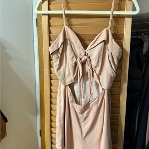 Pink Tie-Front Romper